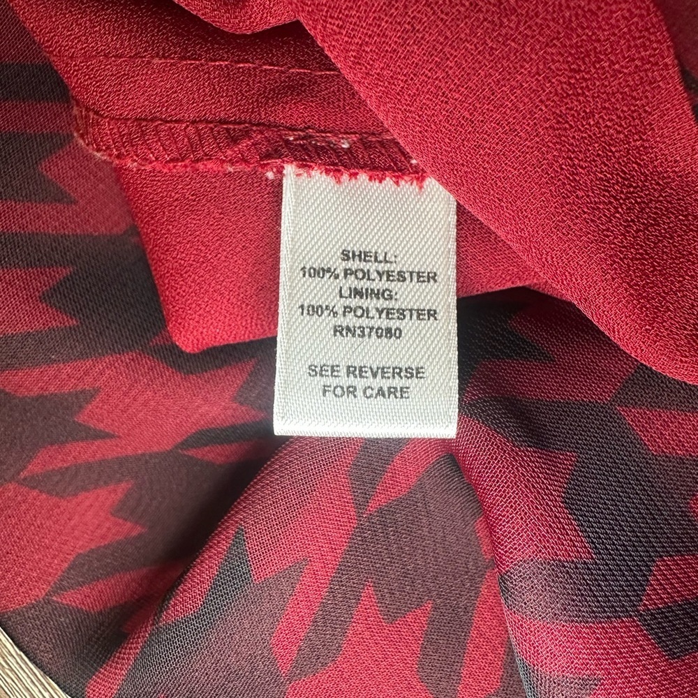 Cato Red Black Sheer Houndstooth Maxi Skirt Medium - Picture 3 of 5